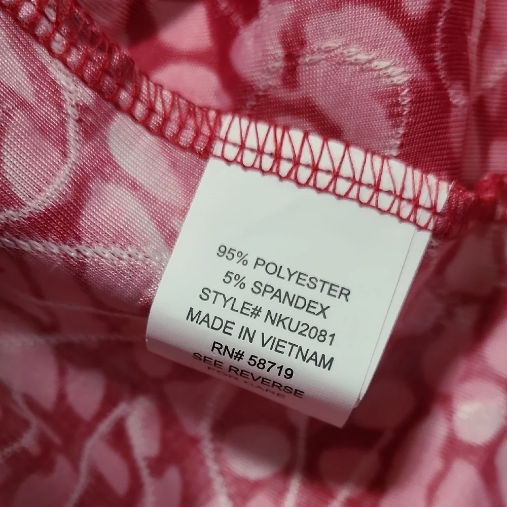 Notations Pink White Mandarin Collar Fun Design‎ Blouse Size M NWT - Picture 5 of 7
